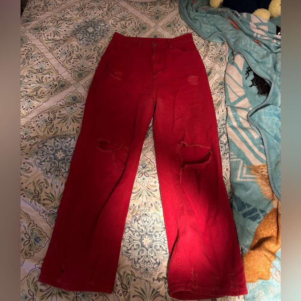 SweatyRocks Women's Red Jeans